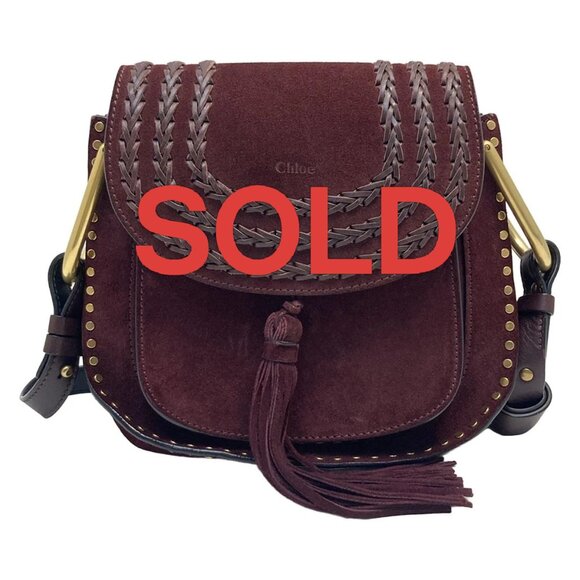 Chloe Hudson Bordeaux Suede Leather Shoulder Bag 340-070225